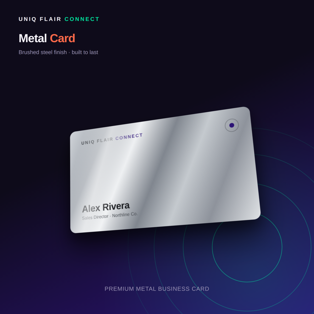 Uniq Flair Connect metal business card